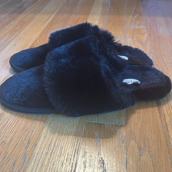 Coach Black Plush Slippers - Picture 2 of 5
